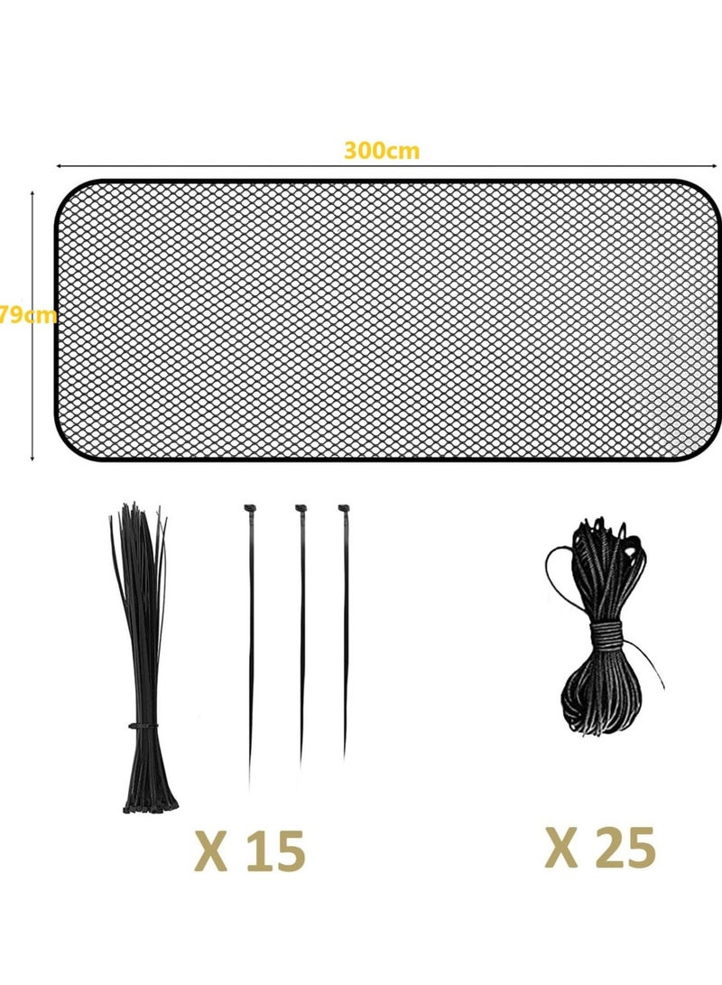 كيلا شبكة حماية درابزين السلالم للأطفال من 3M، شبكة درابزين للشرفة، شبكة أمان للأطفال، شبكة حماية لدرابزين السلالم للحيوانات الأليفة، شبكة سميكة للسلالم، آمنة للأطفال الصغار والجراء والألعاب، للاستخدام الداخلي، لون أسود - Image 2